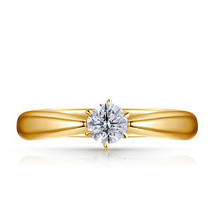 Кольцо помолвочное из желтого золота с бриллиантом