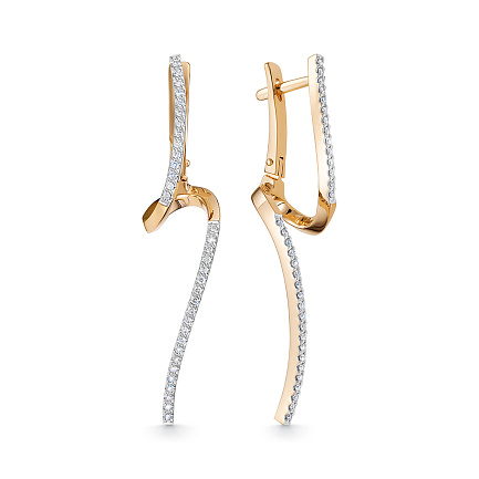 Серьги из красного золота с бриллиантами