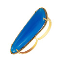 Кольцо из желтого золота с бриллиантами, агатом