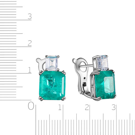 Серьги из серебра с цирконием