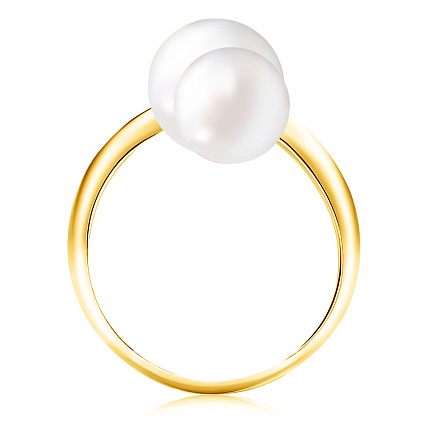Кольцо из желтого золота с жемчугом