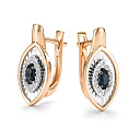 Серьги с английским замком из красного золота с бриллиантами