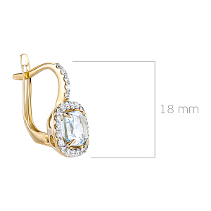 Серьги с английским замком из желтого золота