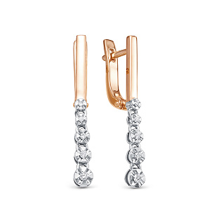 Серьги из красного золота с бриллиантом