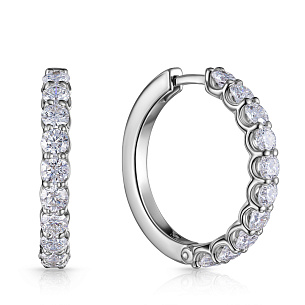 Серьги Конго из белого золота с бриллиантами