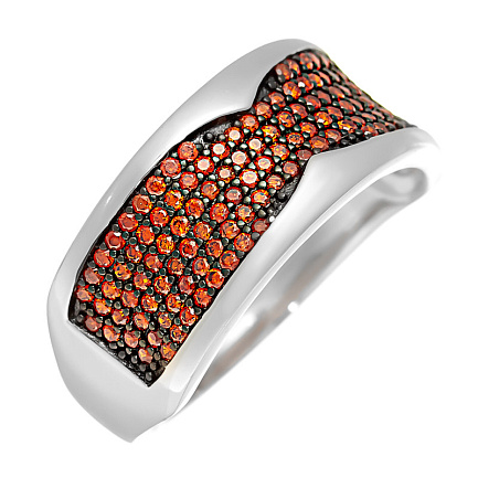 Кольцо из серебра с фианитами