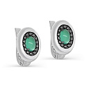 Серьги с английским замком из серебра с агатами