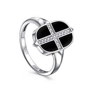 Кольцо из серебра с фианитами