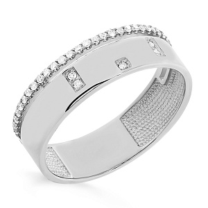 Кольцо из белого золота с бриллиантами