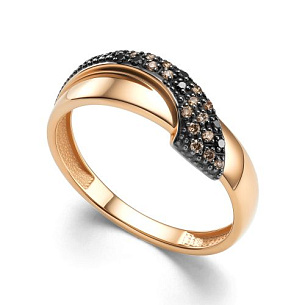 Кольцо из красного золота с бриллиантом