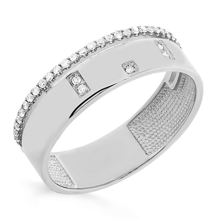 Кольцо из белого золота с бриллиантами