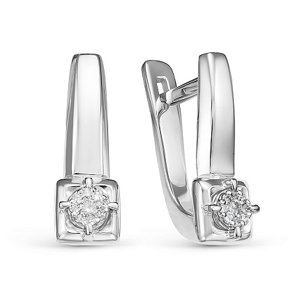 Серьги из белого золота с бриллиантами