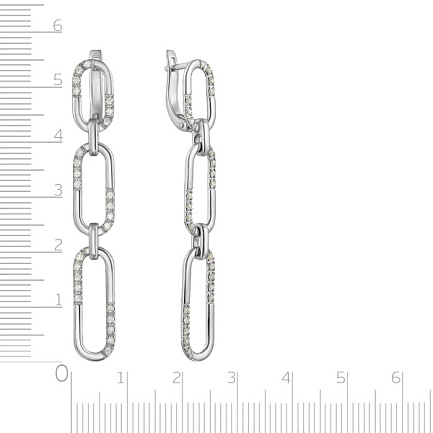 Серьги с английским замком из белого золота с бриллиантами