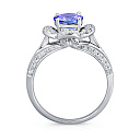 Кольцо из белого золота с бриллиантами, танзанитом