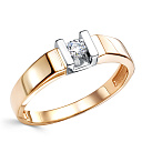 Кольцо из красного золота с бриллиантом