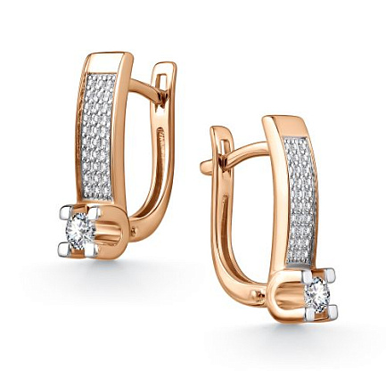 Серьги с английским замком из красного золота