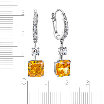 Серьги с английским замком из серебра с цирконием
