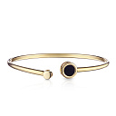 Браслет декоративный из желтого золота с ониксом