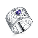 Кольцо из белого золота с бриллиантами, танзанитом
