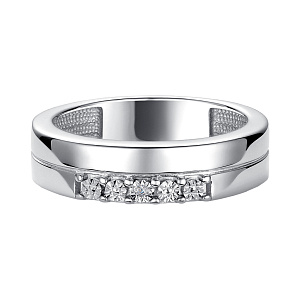 Кольцо из серебра с бриллиантом