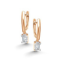 Серьги с английским замком из красного золота с бриллиантами