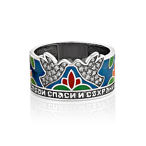 Кольцо из серебра с фианитами