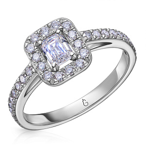 Кольцо из белого золота с бриллиантами