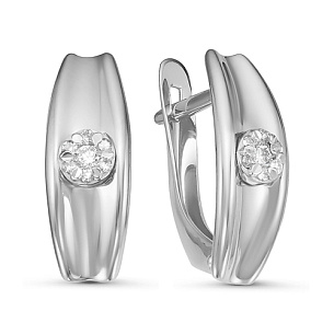 Серьги из белого золота с бриллиантом