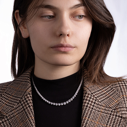 Колье из серебра с фианитом