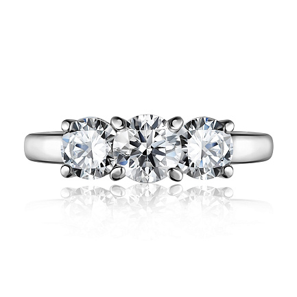 Кольцо из белого золота с бриллиантами