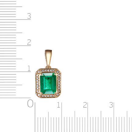 Подвеска из желтого золота с бриллиантами