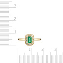 Кольцо из желтого золота с бриллиантами, изумрудом