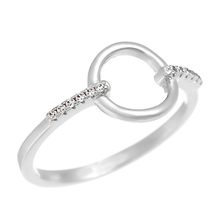 Кольцо из серебра с фианитом