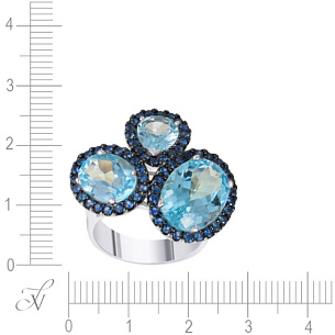 Кольцо из белого золота с топазом