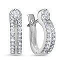 Серьги с английским замком из белого золота с бриллиантами