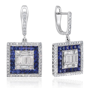 Серьги с английским замком из белого золота