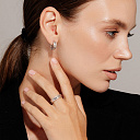 Серьги с английским замком из серебра с бриллиантами