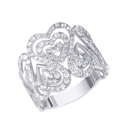 Кольцо из белого золота с бриллиантами