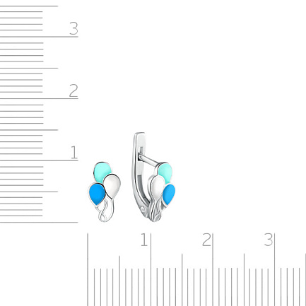 Серьги детские из серебра с эмалью