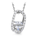 Колье из белого золота с бриллиантами, плетение якорное