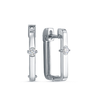 Серьги из белого золота с бриллиантом