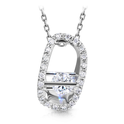 Колье из белого золота с бриллиантами, плетение якорное