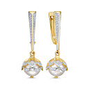 Серьги с английским замком из желтого золота