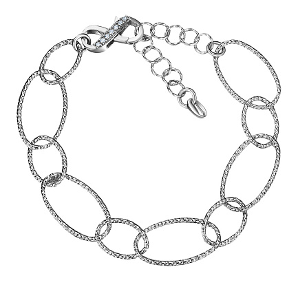 Браслет декоративный из серебра с фианитом