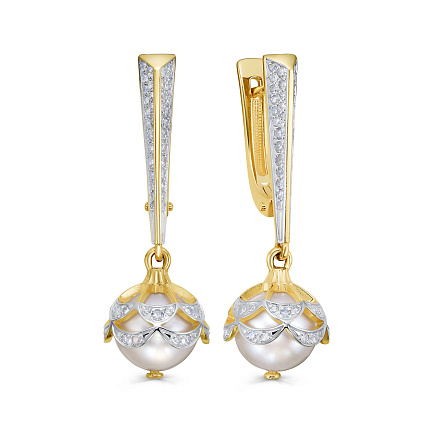 Серьги с английским замком из желтого золота