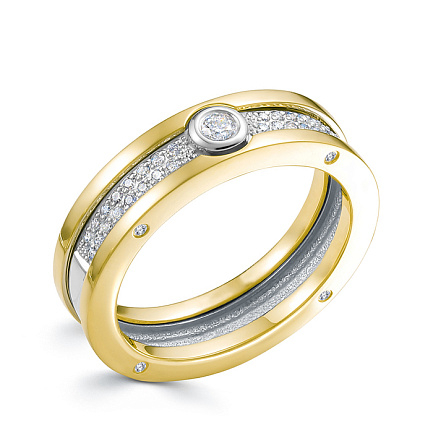 Кольцо из желтого золота с бриллиантами