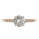 Кольцо из красного золота с фианитом