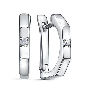 Серьги с английским замком из серебра