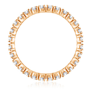 Кольцо из красного золота с фианитом