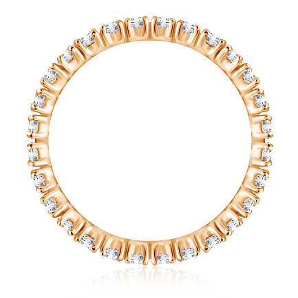 Кольцо из красного золота с фианитом